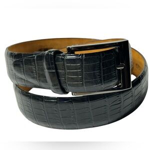 Men’s Belt Black Italian Calfskin Size 32 Snap Off Buckle Remo Tulliani 1 5/8